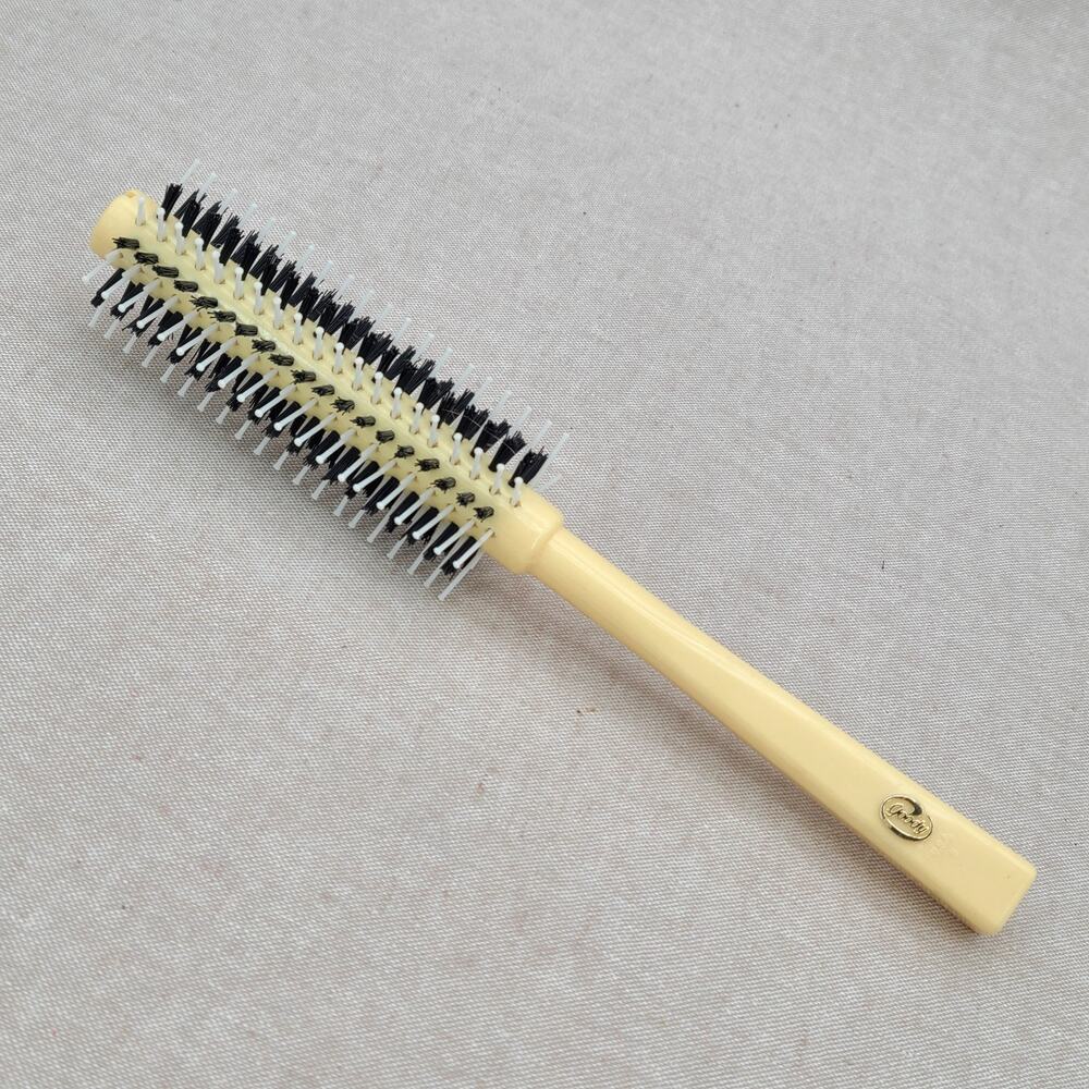 VTG 8" Goody Blow Dry Styling Round Hair Brush Short Stiff Bristles Tight Curl